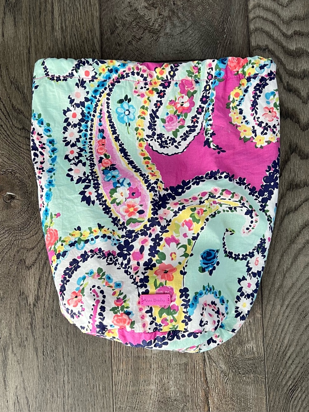 VERA BRADLEY Wildflower Paisley Drawstring Wet Dry Ditty Bag